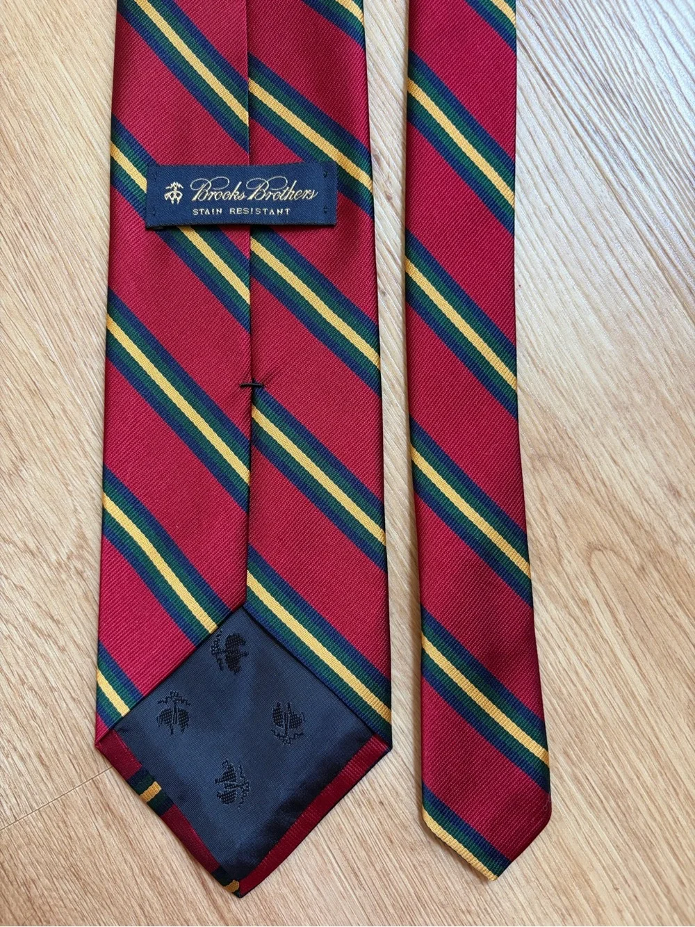 Brooks Brothers Silk Tie Classic Red Striped Blue Green Yellow Preppy